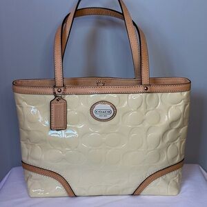 Vintage Coach Peyton Embossed Patent Leather Tote  F48166